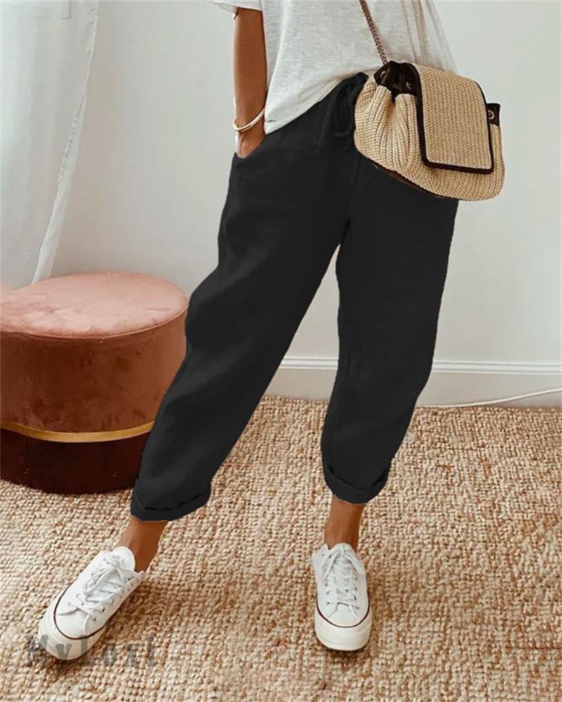👖🌿Pantalon Décontracté en Coton et Lin pour Femme – Élégant, Respirant & Polyvalent ✨☀️