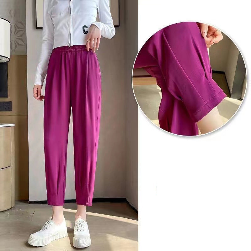 Pantalon droit décontracté respirant et extensible pour femmes