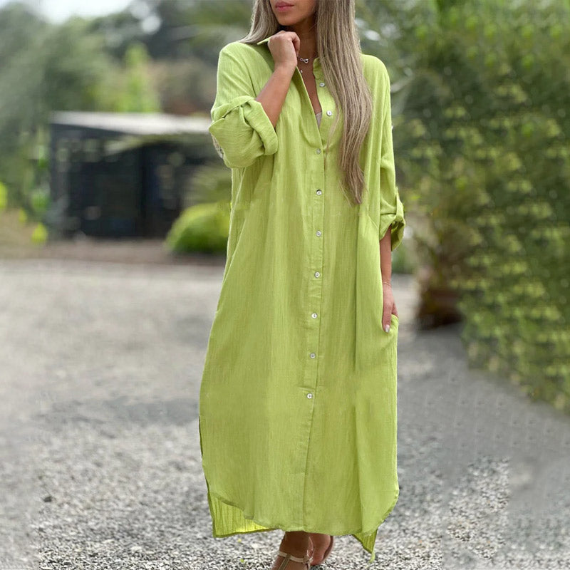 💃Robe de chemise à manches longues à manches longues