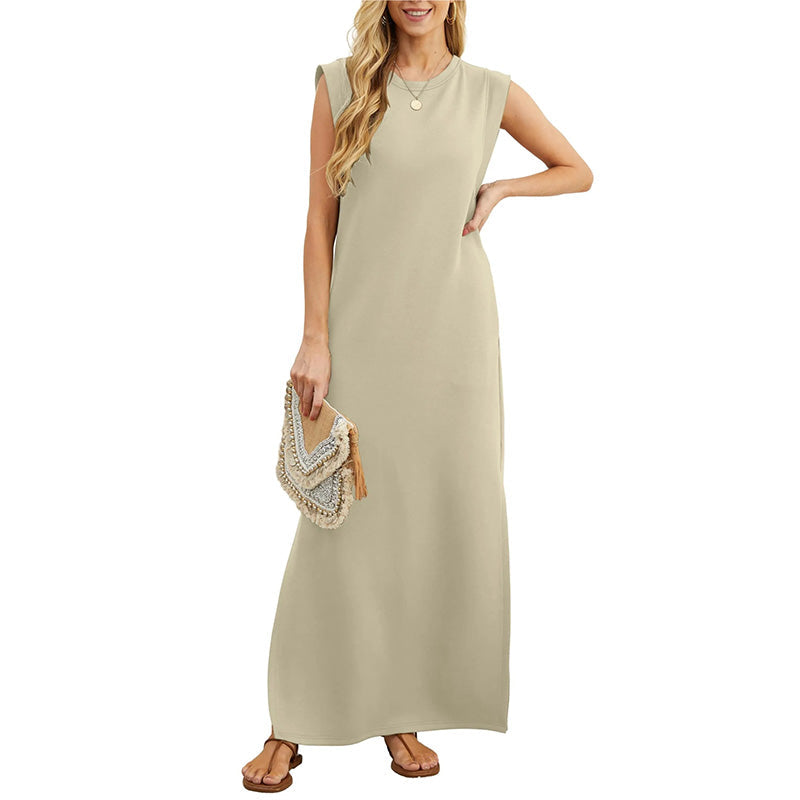 đ„Robe dĂ©contractĂ©e infroissable pour femmes avec ourlet fendu