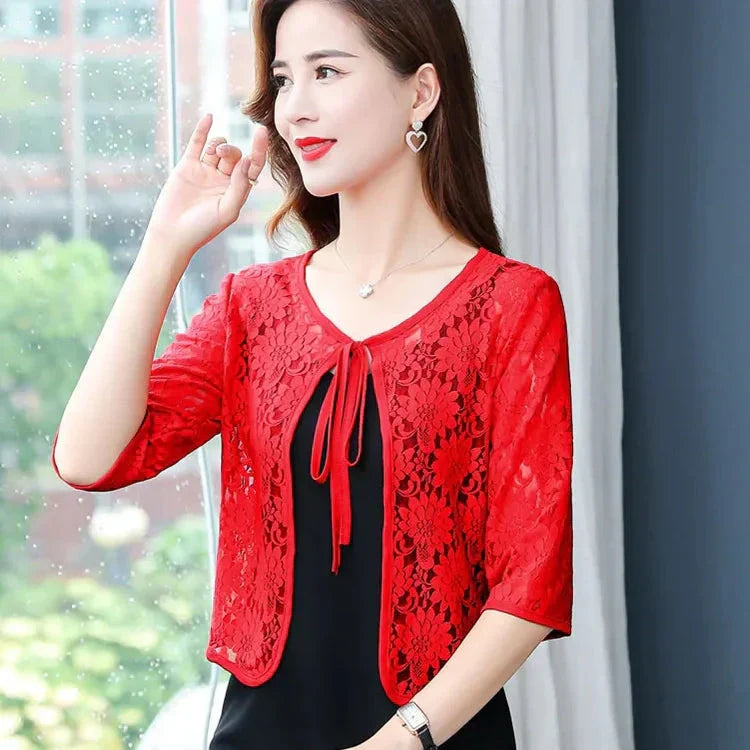 Cardigan en dentelle à écran solaire Skeleton