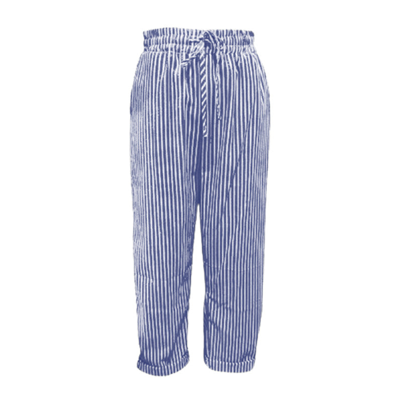 💕Que devrais-je porter demain ?💕Un pantalon rayé en lin et coton pour femme