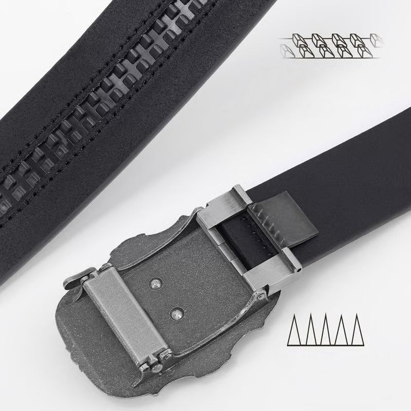 Ceinture en cuir embossé tête de taureau rétro pour homme