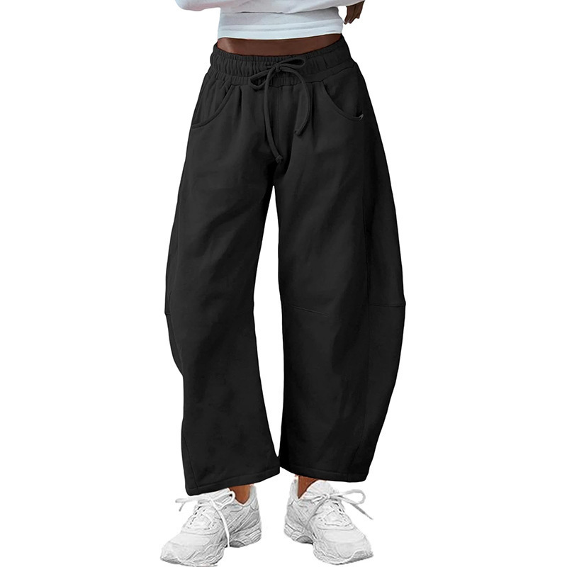 Pantalon de survêtement capri à poche et cordon de serrage