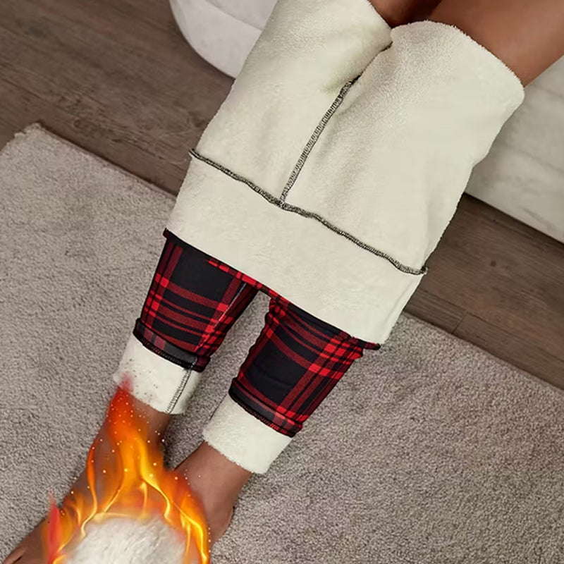 đąđą50 % de rĂ©duction !!â°Leggings en polaire Ă carreaux pour femmesđ„