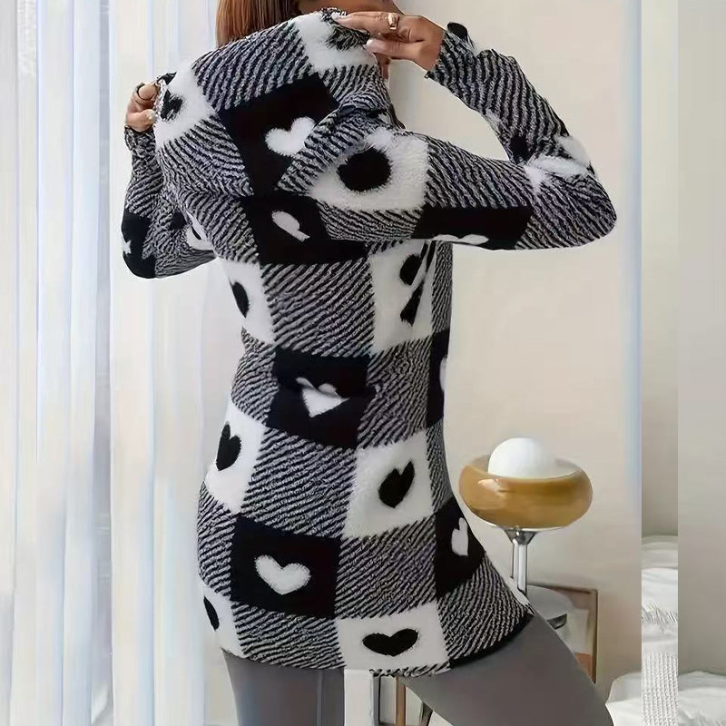 🔥Hot Sale Offers-Women's Plaid Zip-Up Hooded Jacket
