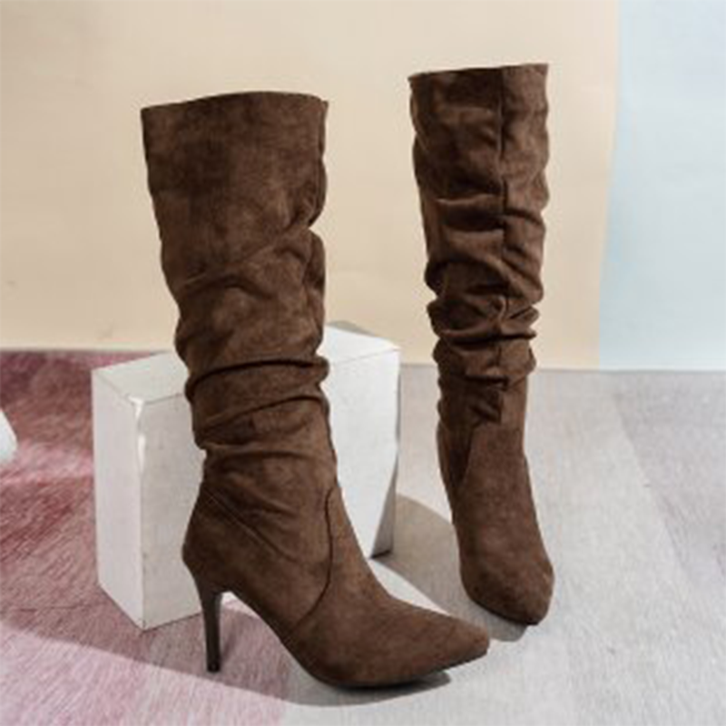 đ„Soldes exceptionnels - Bottes montantes Ă talons compensĂ©s tendance pour femmes