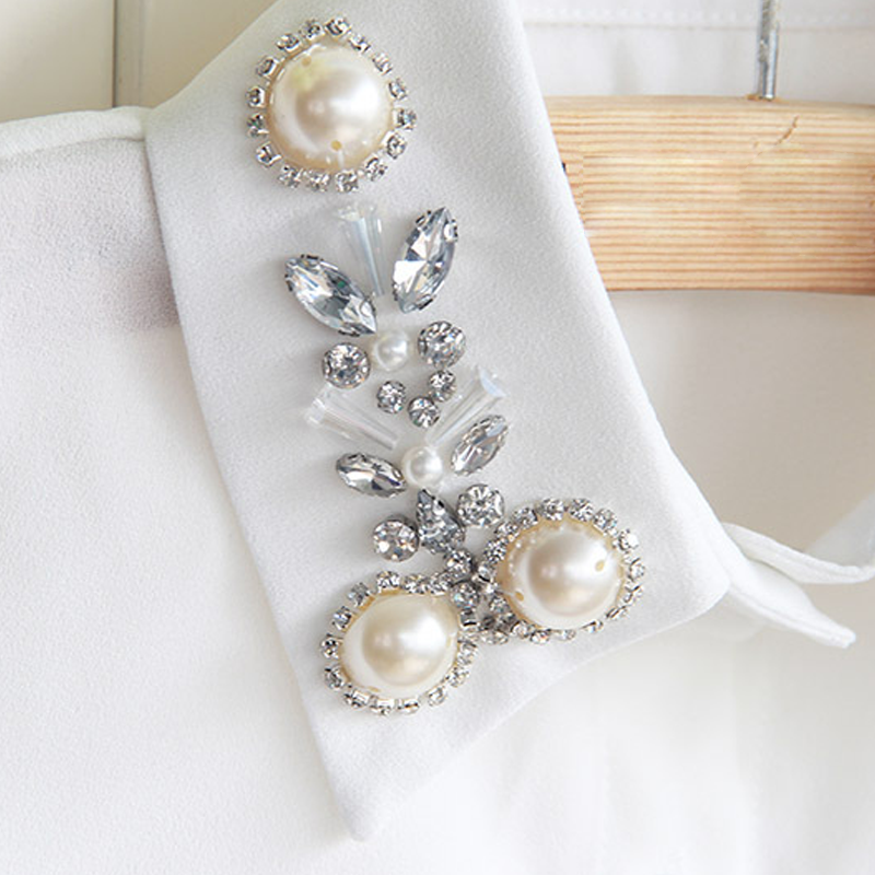 📢📢60 % de réduction !!!✨Élégant faux col en fausses perles et strass