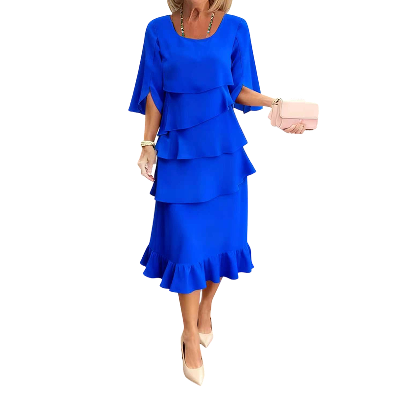 Robe élégante à manches à volants en cascade