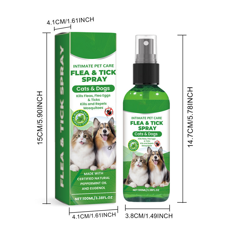 Spray naturel contre les puces et les tiques pour chiens et chats