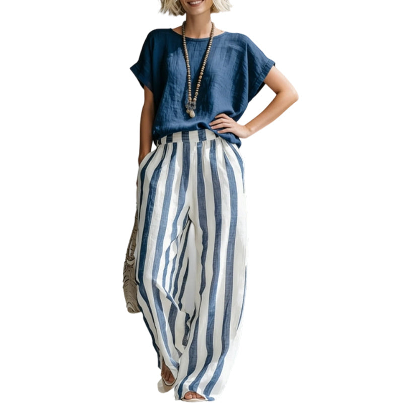 ⏳Spécial à durée limitée⏰Ensemble deux pièces chic de style bohème pour femme👚👖
