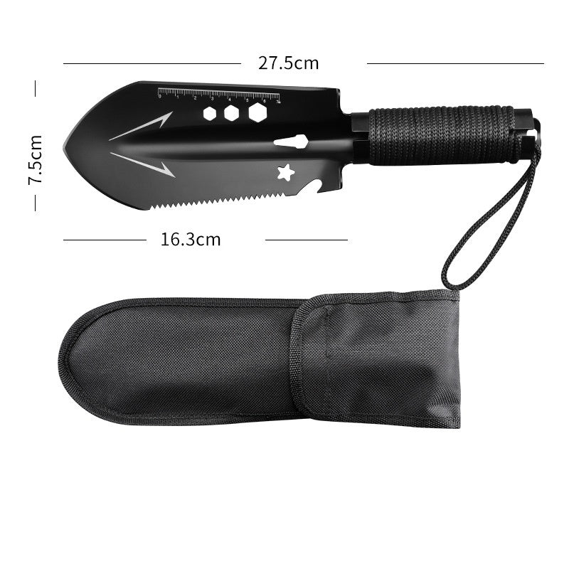 Pelle de survie multifonction pour l'extérieur