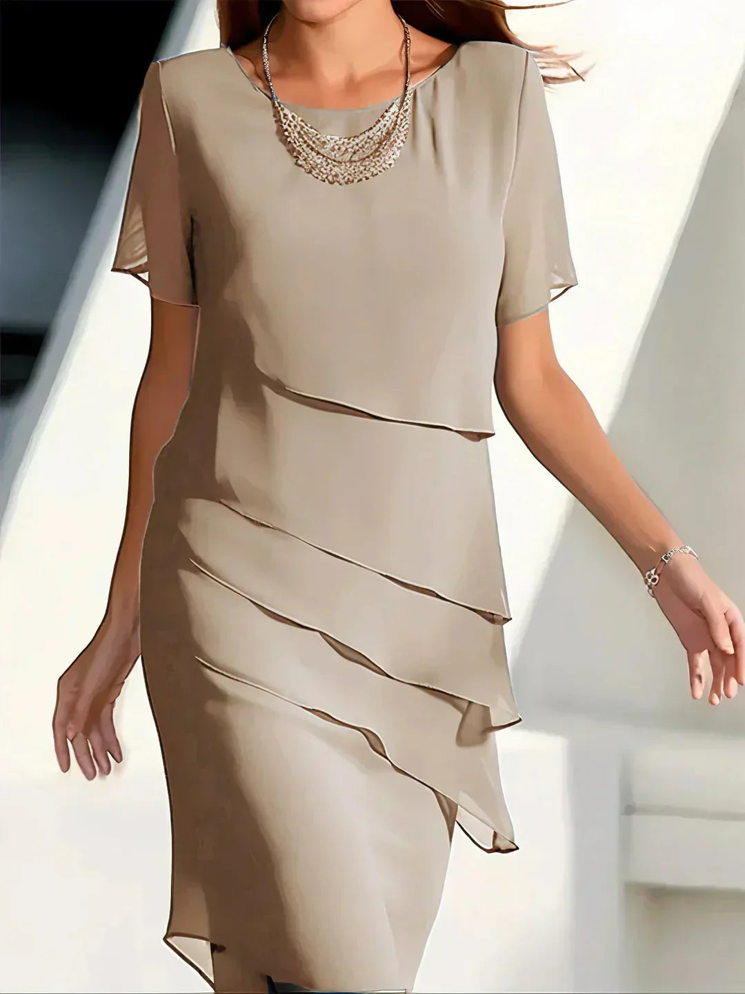 👗🍃Dernier jour à prix spécial !!💥 Élégante robe midi plissée en mousseline