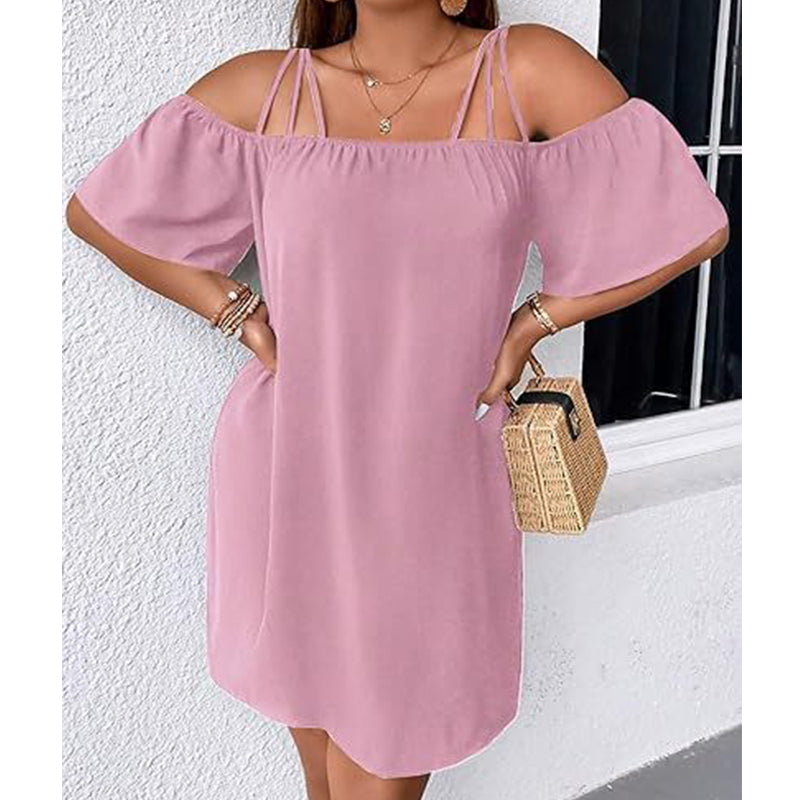 Robe courte élégante unie pour femme
