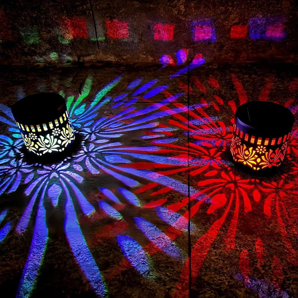 🏆 2 achetés, 1 offert 🎁 Lampe murale solaire Mandala pour extérieur, projecteur de lumière pour clôture de jardin, décoration d'ambiance pour terrasse