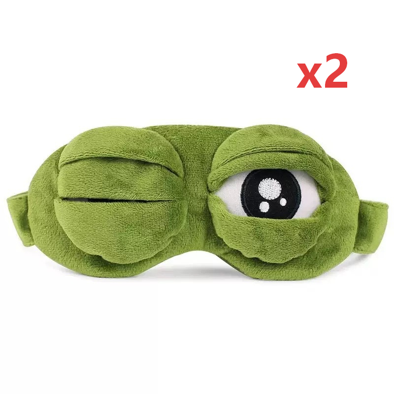 💙Masque de sommeil 3D « Grenouille rigolote » en tissu doux