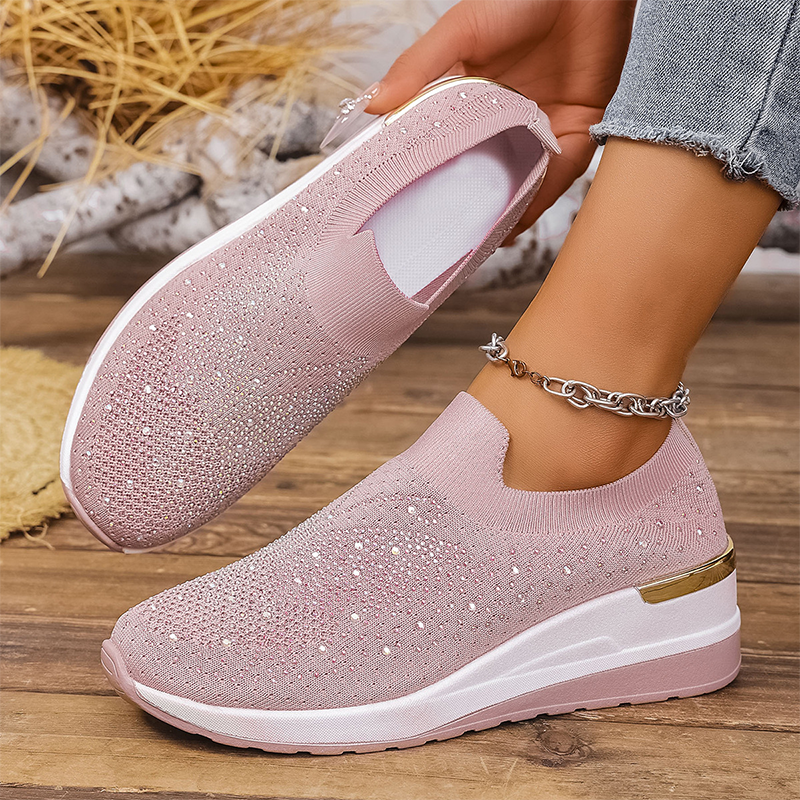 👟✨ Baskets femme à enfiler avec papillon en strass