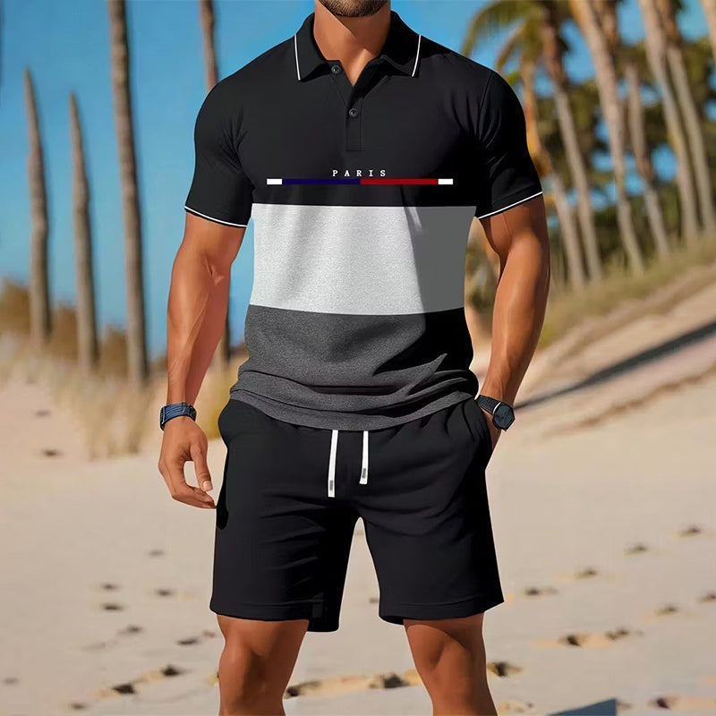 👕☀️ PROMO FLASH 50% ! Ensemble Polo + Short Homme 2 Pièces – Tissu Polyester Respirant, Col Classique, Ceinture Élastique, 10 Couleurs, Tailles S-4XL ✨