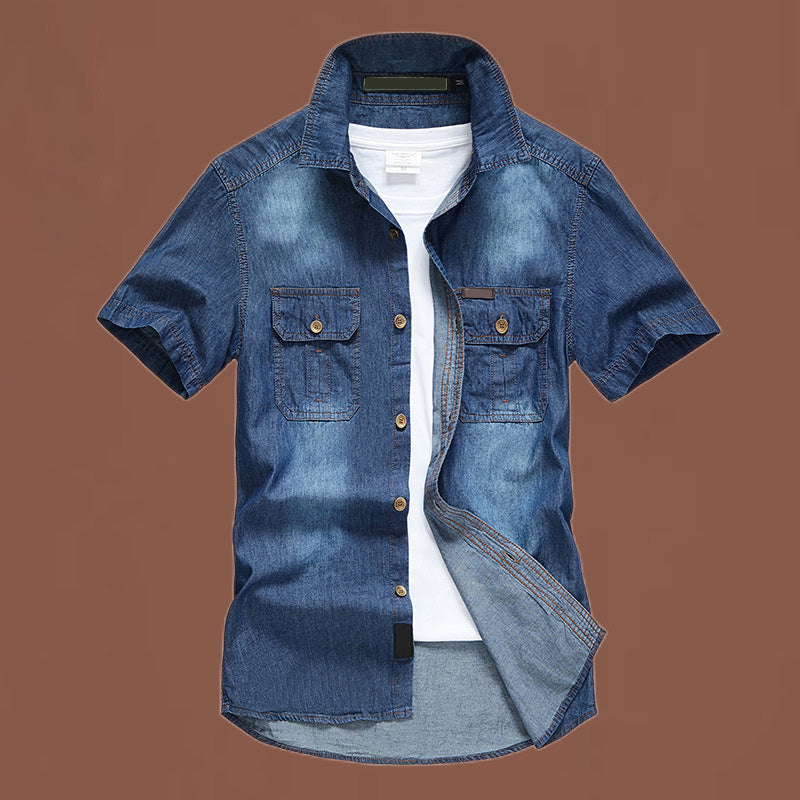 👕 -50% MAINTENANT ! 💙 Chemise en Jean Lavé pour Homme – Charme Brut, Tissu Doux & Style Polyvalent – Parfaite pour Sorties Décontractées & Superpositions Week-end 🌿