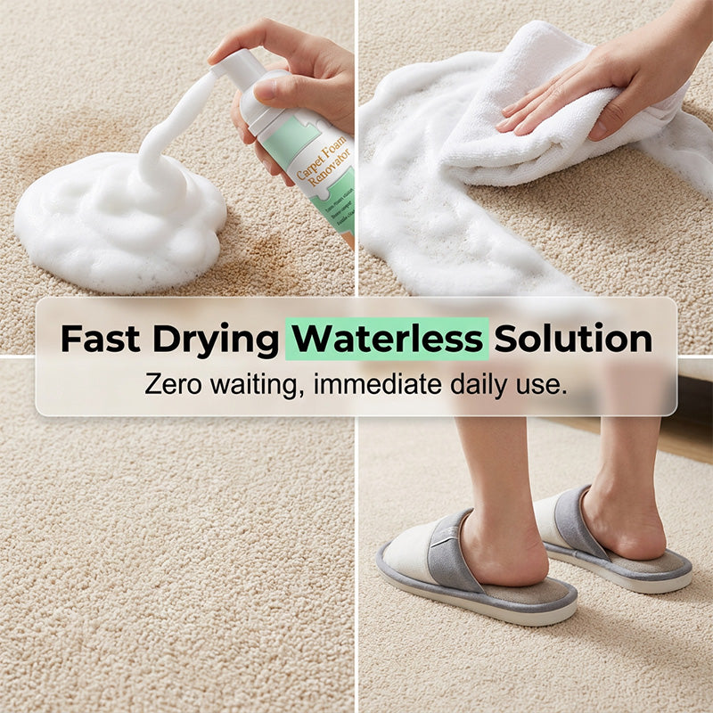 🏆 Offre spéciale du dernier jour 🔥 2 achetés 1 offerts 🎁Mousse détachante sans eau pour tapis avec serviette