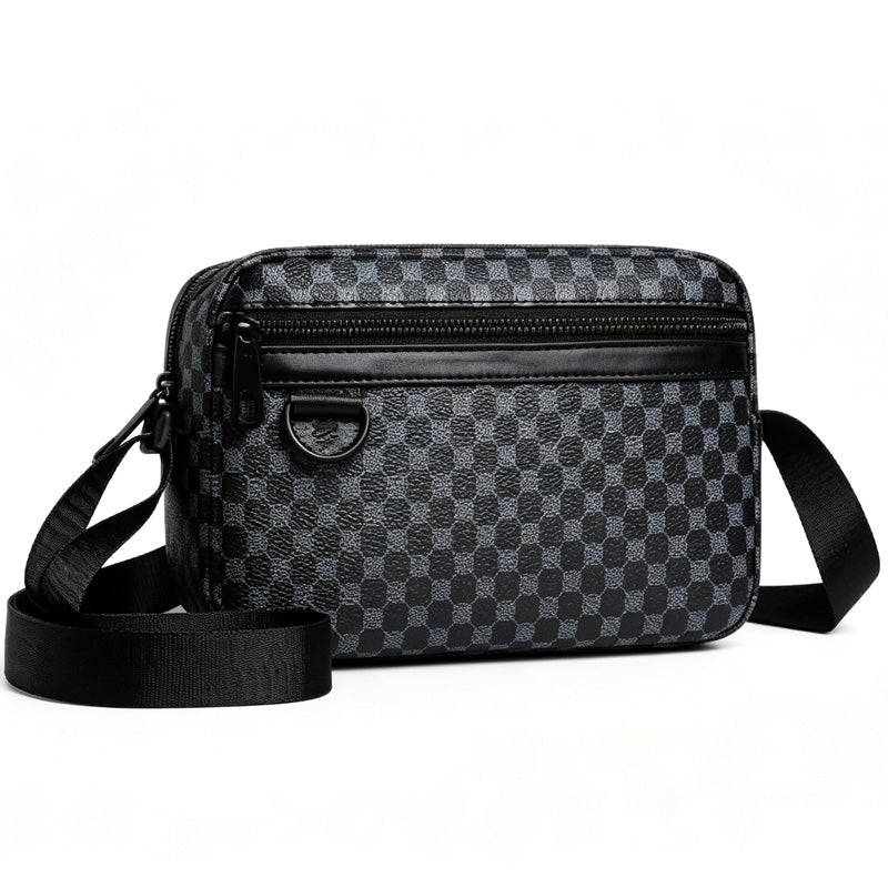 Sac bandoulière carré en cuir PU pour homme