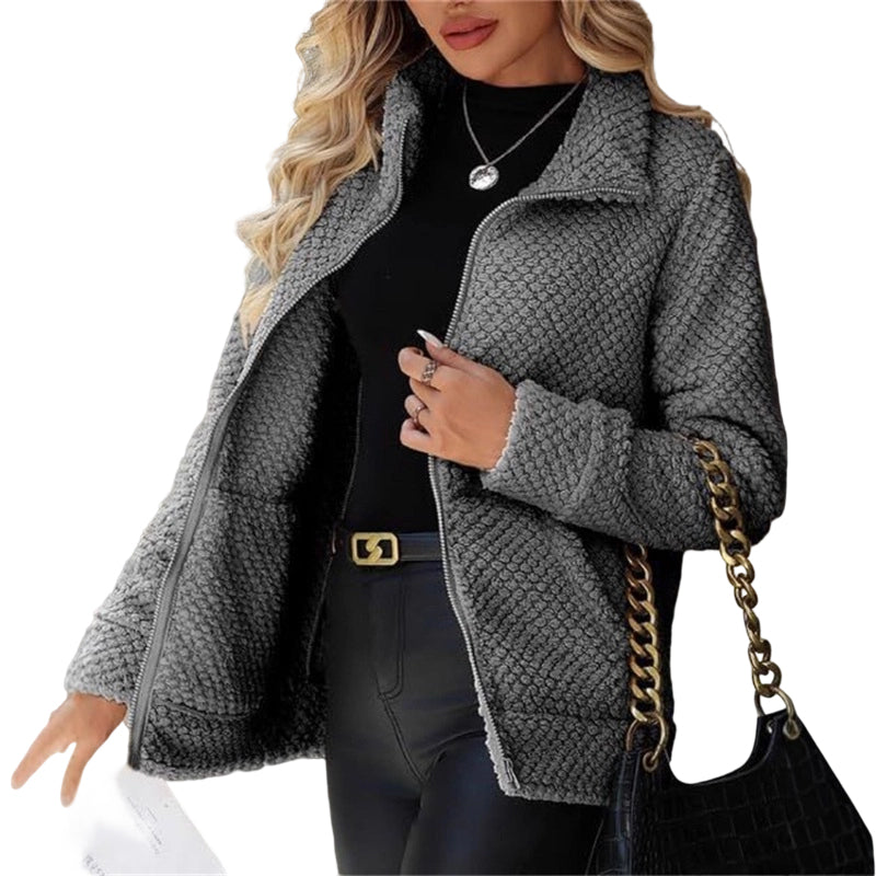 Manteau en polaire décontracté ample pour femme
