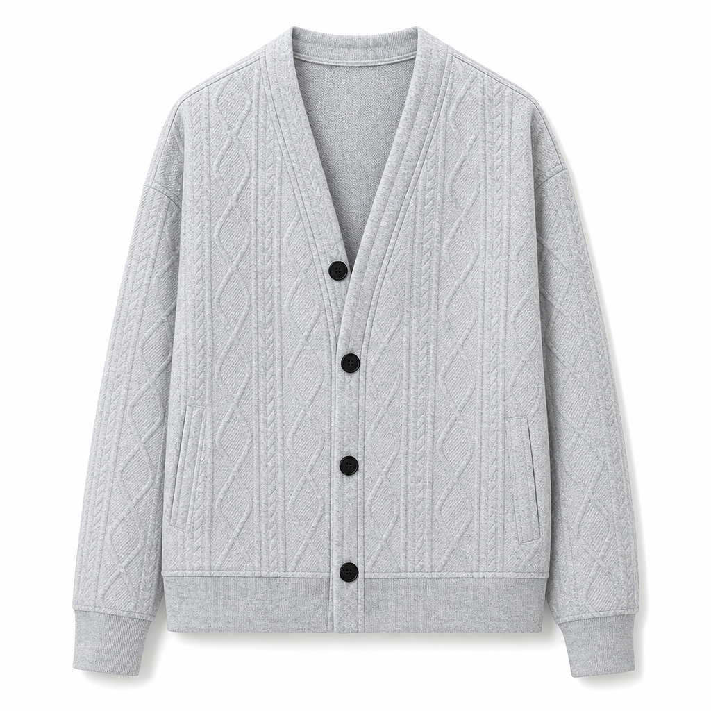 ☁️Chaud et respirant, polyvalent et disponible en grandes tailles🧶 Cardigan en maille jacquard pour homme – Tailles M à 4XL et plusieurs coloris | Une chaleur douillette toute la journée ✨