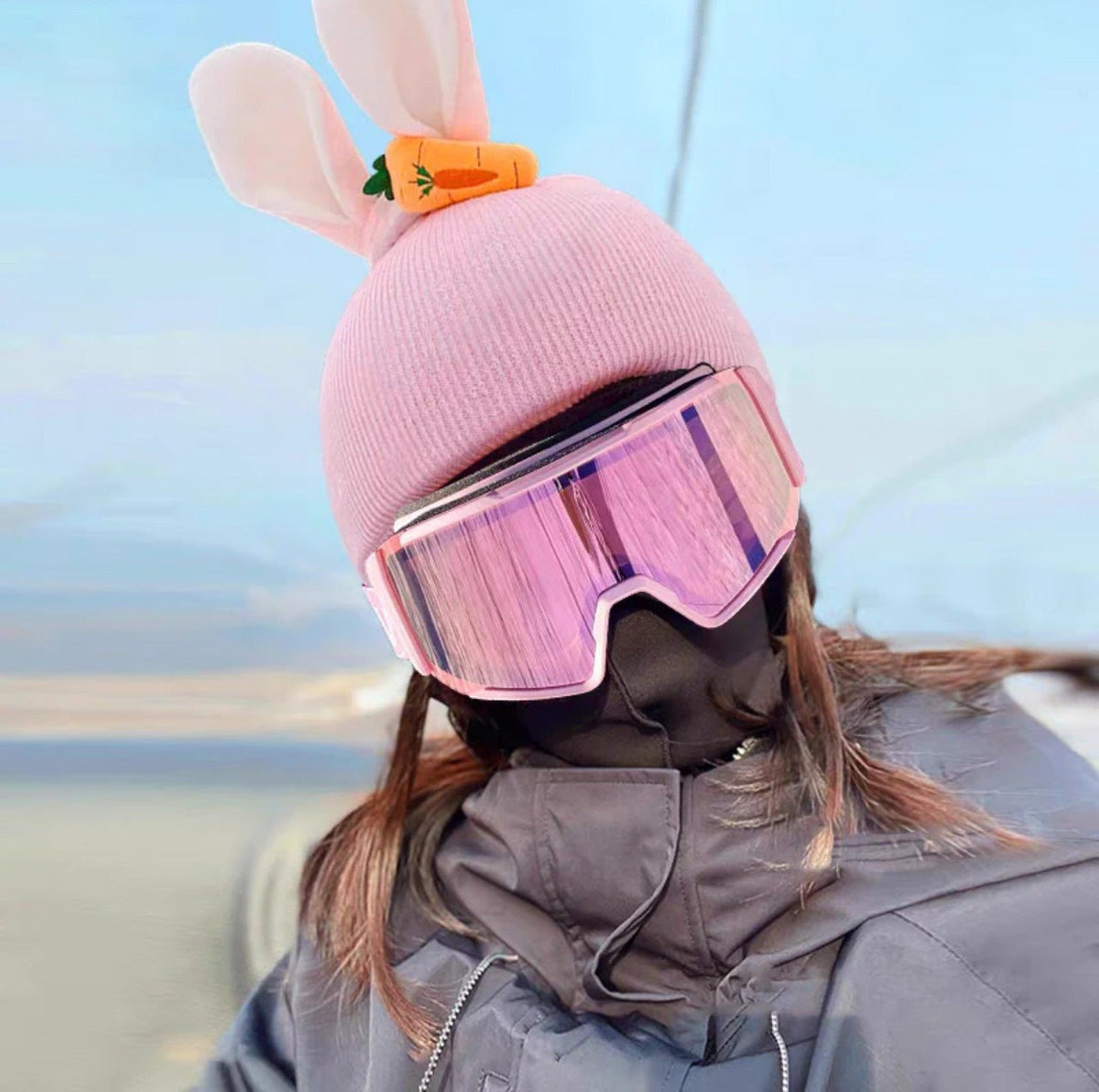 Housse de casque en maille mignonne à motif de dessin animé