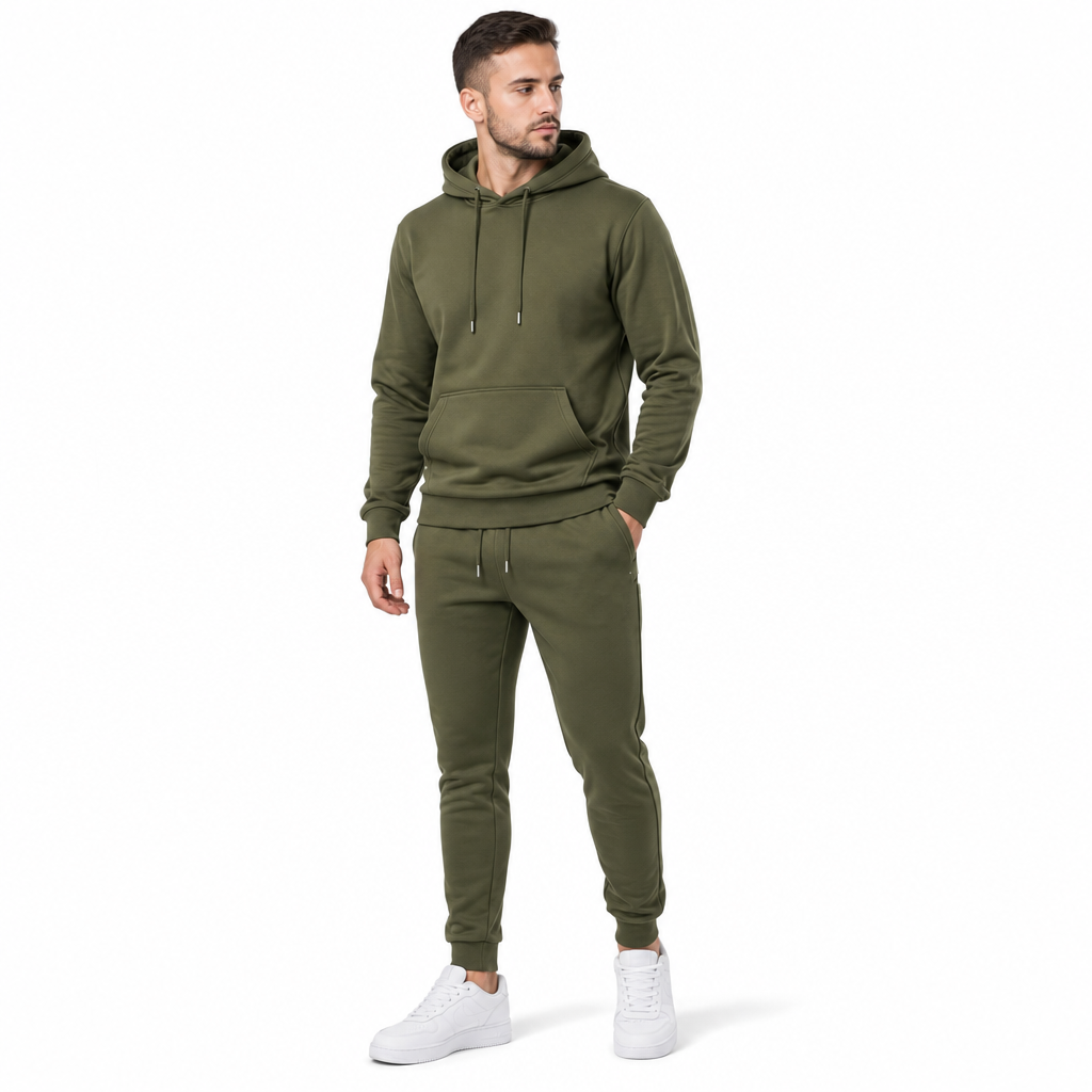 Ensemble à capuche doux et pantalon de sport décontracté pour hommes
