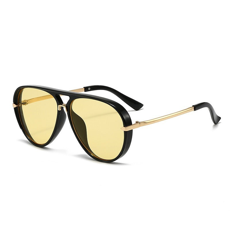 Lunettes de soleil aviateur rétro à double pont pour femmes