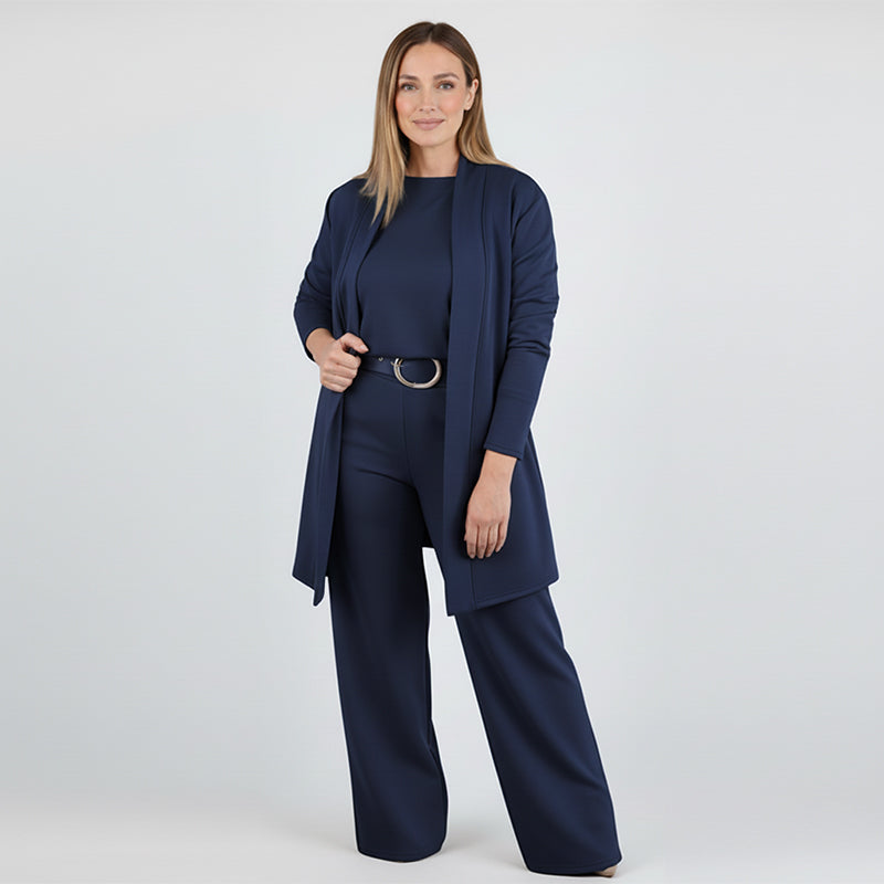 Ensemble 3 pièces élégant comprenant un cardigan long, un haut et un pantalon🔥LIVRAISON GRATUITE