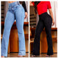 Jean Évasé Taille Haute en Stretch – Silhouette Allongée, Confort Extensible & Look Élégant Toute la Journée 👖✨