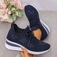 🔥🔥Dernier jour de promotion, profitez de 50 % de réduction🔥 Chaussures de sport orthopédiques respirantes pour femmes, style décontracté et tendance, ornées de strass incrustés.