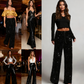 📢📢50 % DE RÉDUCTION !!🎅Pantalon large à paillettes pour femme avec taille élastique