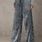 📢📢50 % DE RÉDUCTION !!🎅Pantalon large à paillettes pour femme avec taille élastique