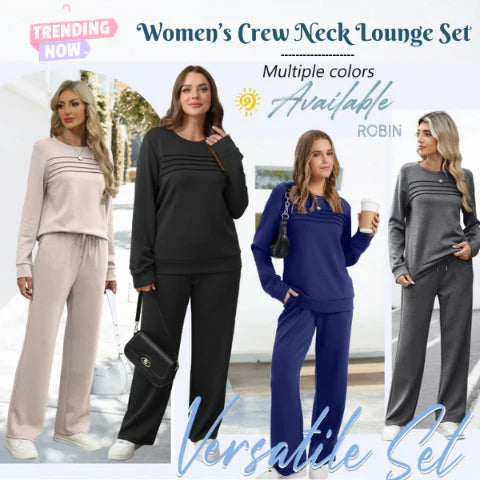 📢📢 50 % de réduction !! ⏰ Ensemble Femme Confort – Haut ras du cou + pantalon à cordon ajustable 👕👖 | Doux, respirant & ultra-polyvalent ✨