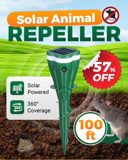 🌸Soldes de printemps : 50% de réduction☘️Répulsif anti-taupes à vis, étanche et à énergie solaire, pour l'extérieur