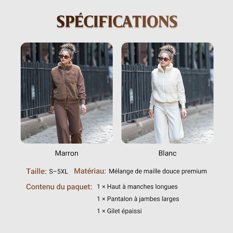 Ensemble 3 pièces en tricot chaud qui vous garde au chaud, chic et confiante toute la journée ❄️