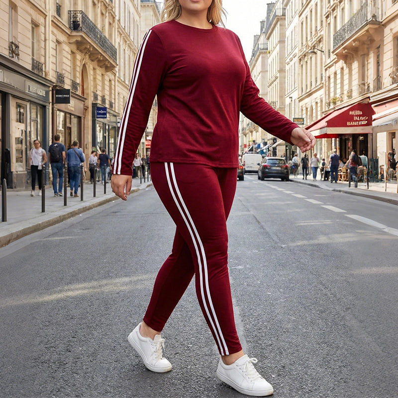 Ensemble survêtement 2 pièces pour femmes à manches longues