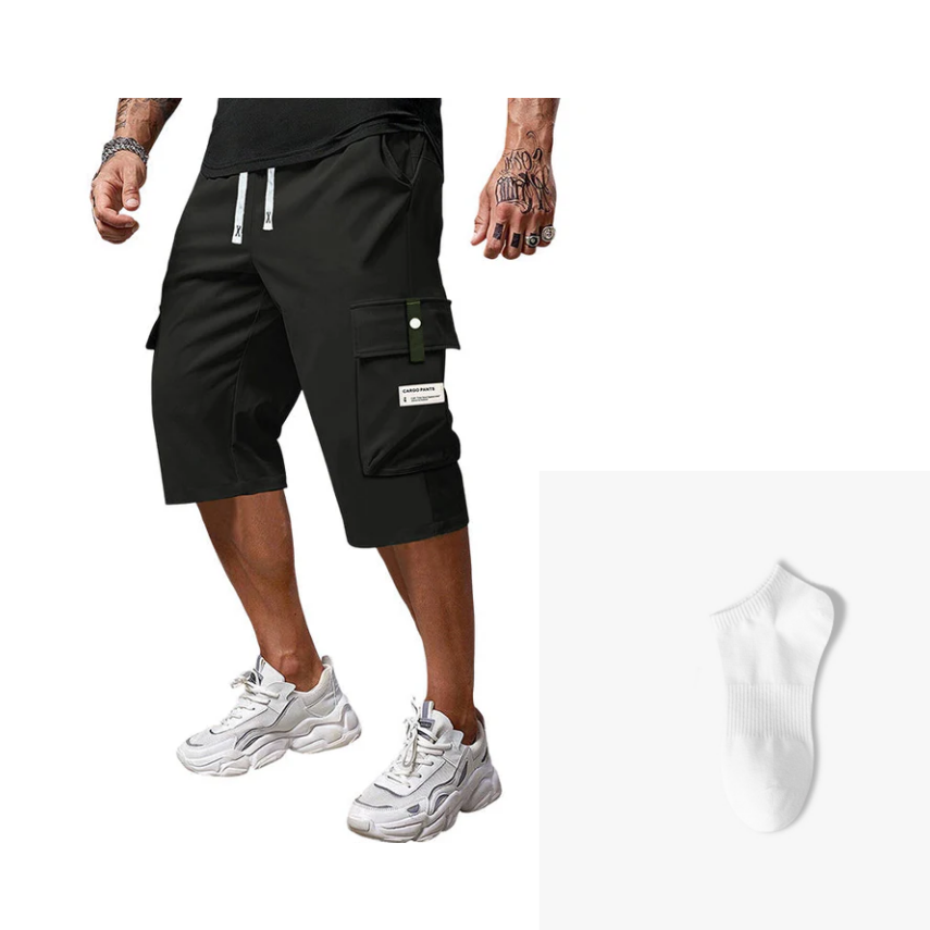 📢📢49 % de réduction !! ⏰Pantalon cargo capri décontracté à cordon pour homme