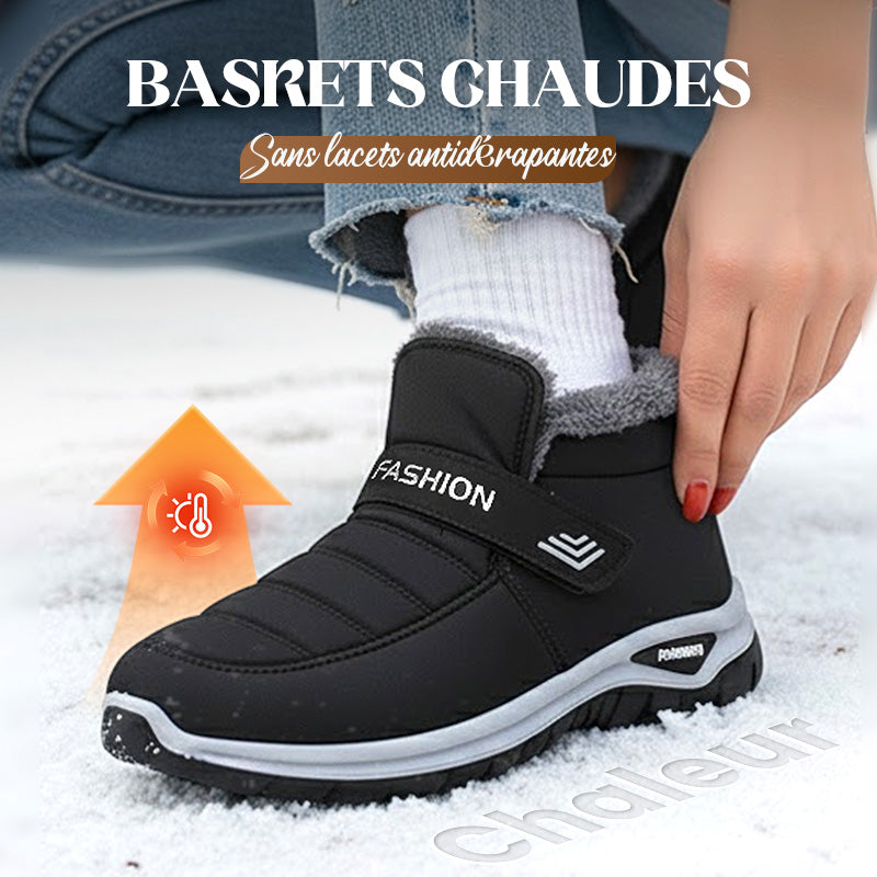 Sneakers slip-on sans lacets pour l'hiver