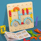 ✨Puzzle à Encastrement Montessori🎁Formes Géométriques en Bois avec Cartes Modèles pour l'Apprentissage Précoce🎄