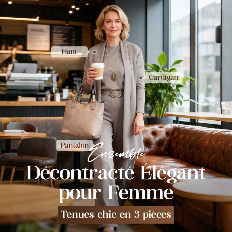 Ensemble 3 pièces élégant comprenant un cardigan long, un haut et un pantalon🔥LIVRAISON GRATUITE