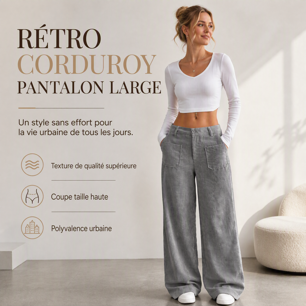 Pantalon large décontracté coupe relax pour femme