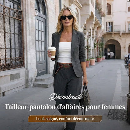 👔 60% DE RÉDUCTION! 💼 Veste à Col & Pantalon pour Femme – Ensemble Élégant pour le Travail, Coupe Cintrée & Look Professionnel 👖