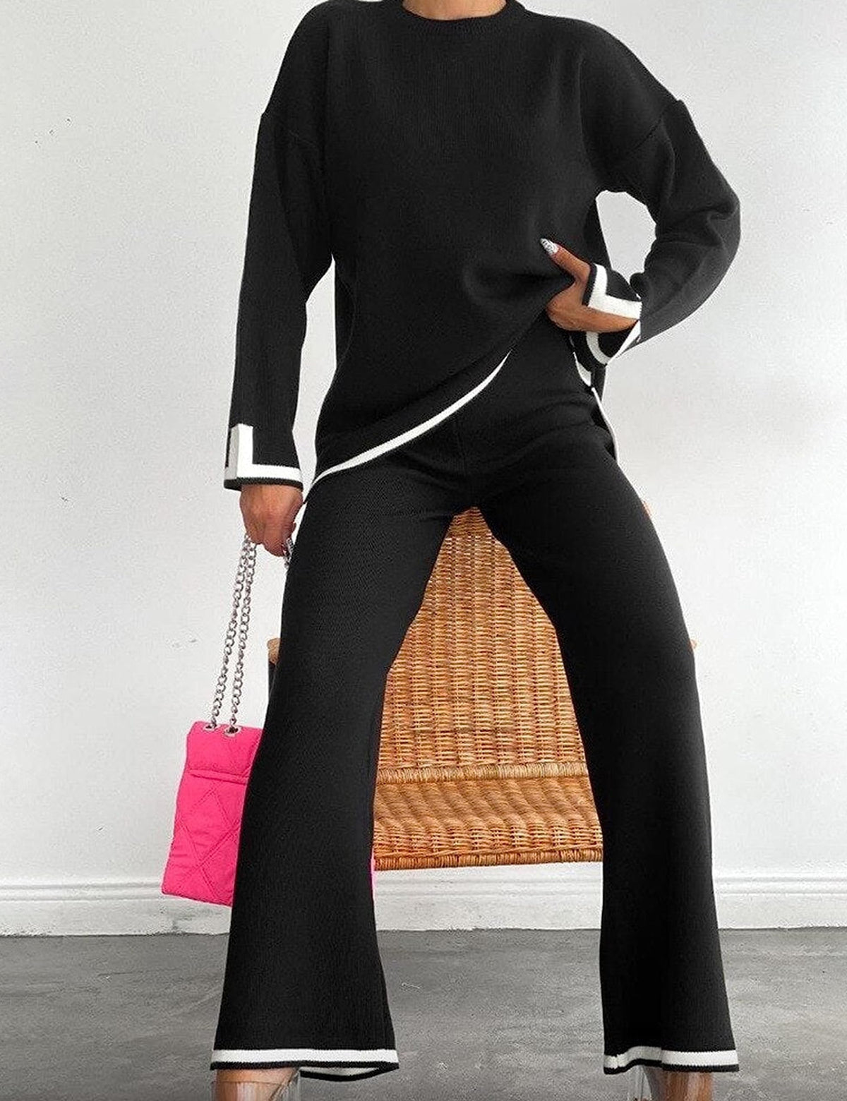 Ensemble de détente élégant en maille élastique