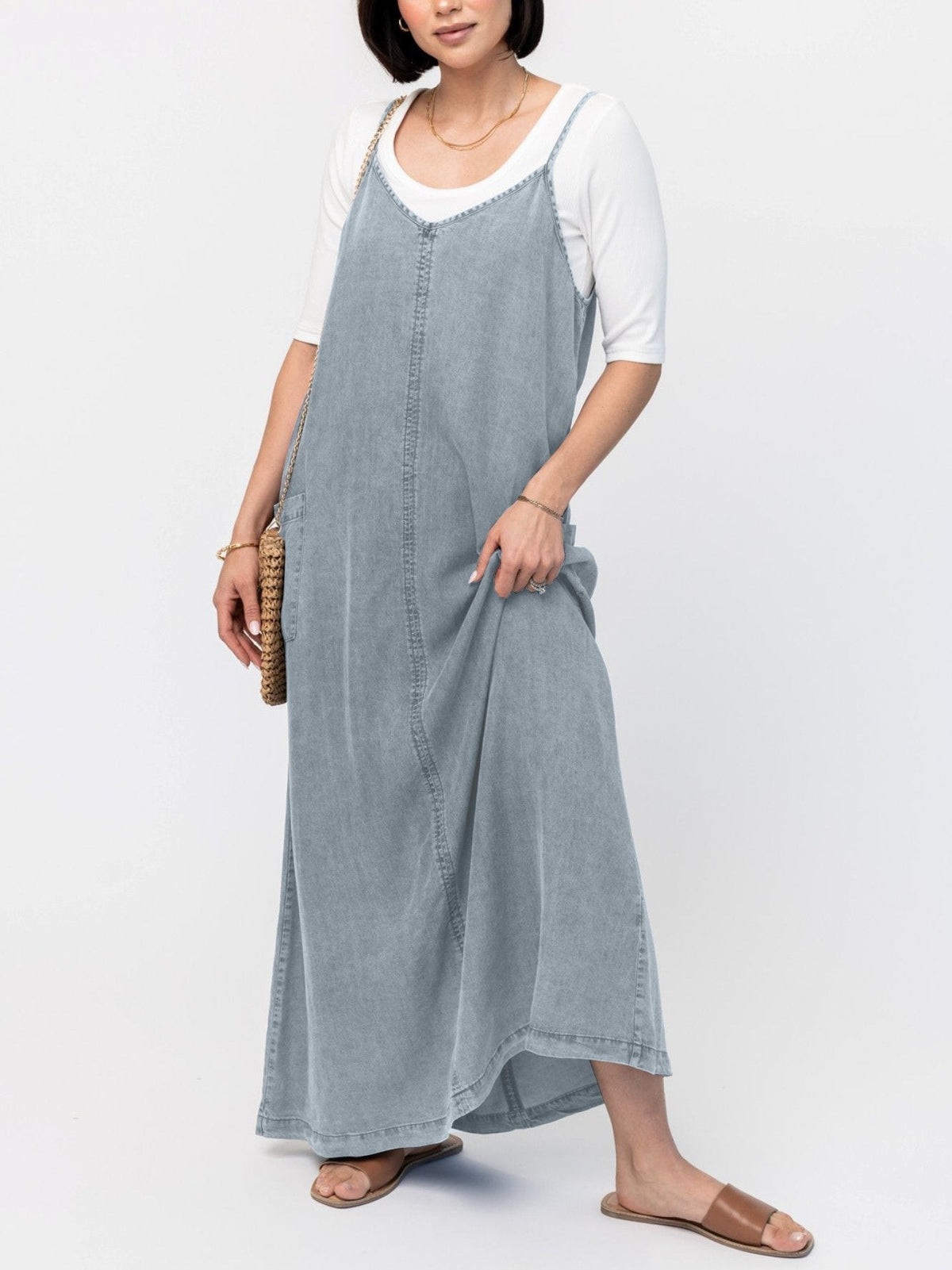 🔥VENTE 49%🔥Robe maxi pull en jean pour femme