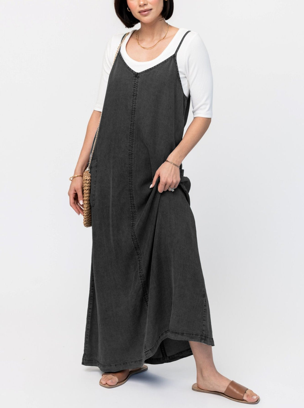 🔥VENTE 49%🔥Robe maxi pull en jean pour femme