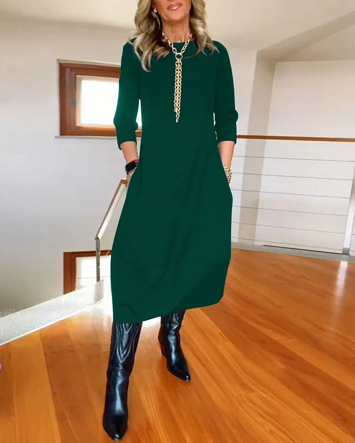 🔥Vente chaude 50% de réduction🔥Robe à manches longues et col rond