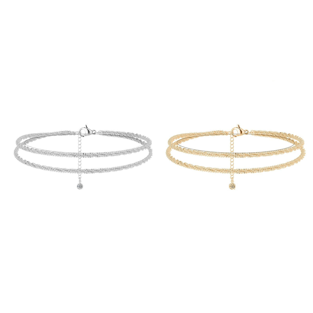 💜Délicat bracelet de cheville étanche en couches